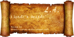 Lipták Anikó névjegykártya