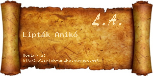 Lipták Anikó névjegykártya